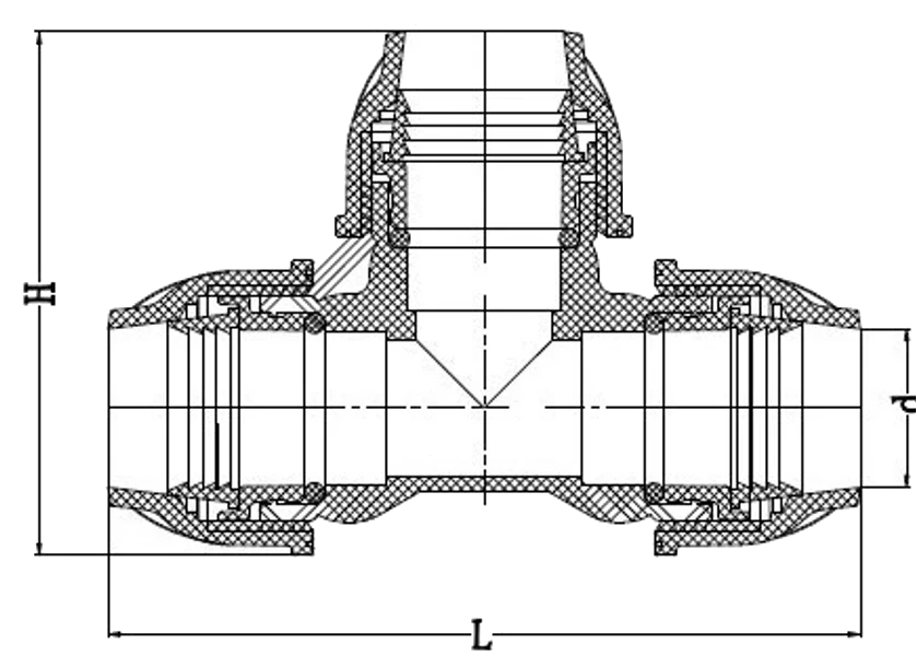 Тройник компрессионный ПНД 32 Valfex
